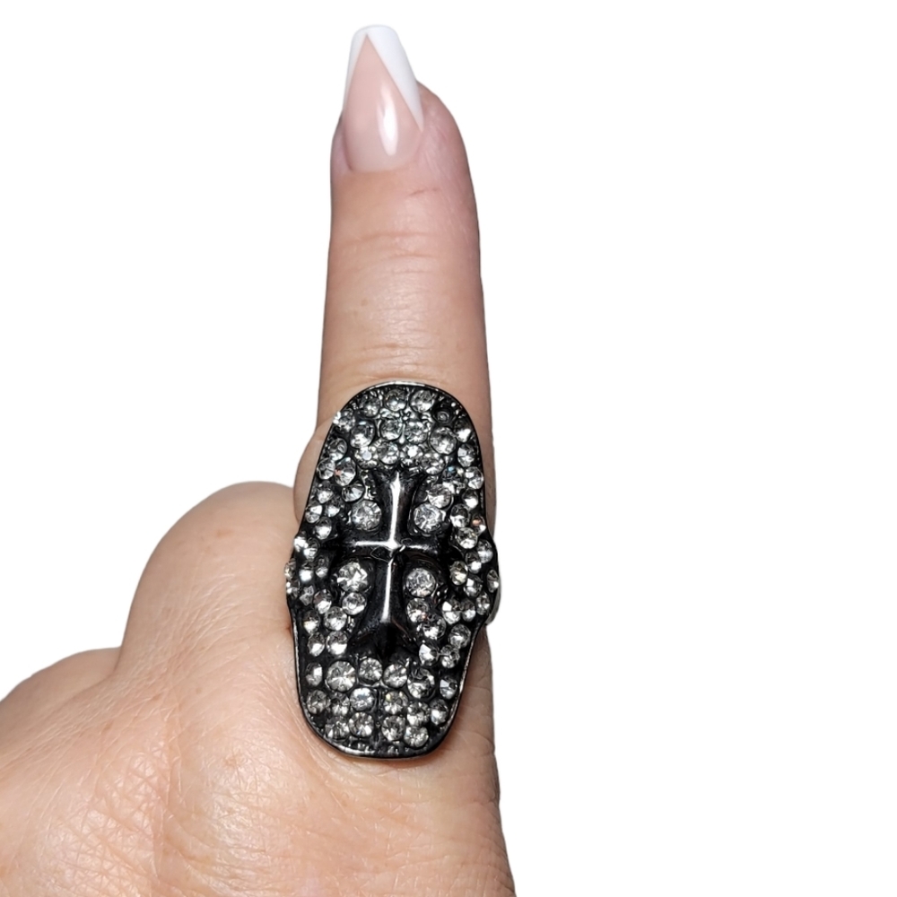 Two Gothic Style Stretch Rings Size 9